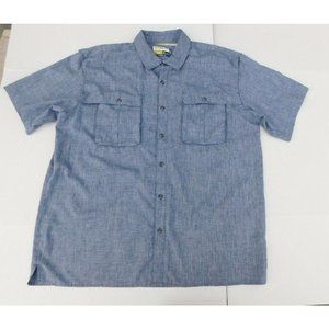 Magellan Angler Fit Short Sleeve Men Shirt MagWick XL Blue Vented Adventure Gear